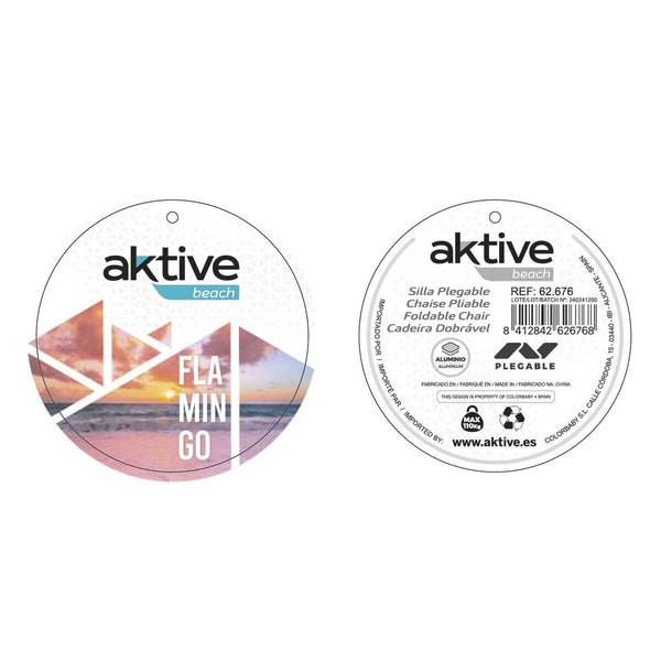 Gepolsterte Campingstuhl Aktive 46 x 44 x 49 cm Koralle