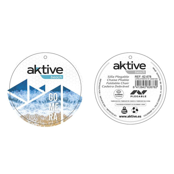 Gepolsterte Campingstuhl Aktive 45 x 52 x 22 cm Blau