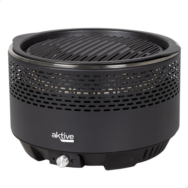 Grill Tragbarer Aktive kreisförmig Keine Rauch Schwarz Edelstahl Eisen 34 x 21,5 x 34 cm