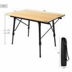 Table Klapptisch Aktive 90 x 70 x 57 cm Camping Schwarz Braun Aluminium