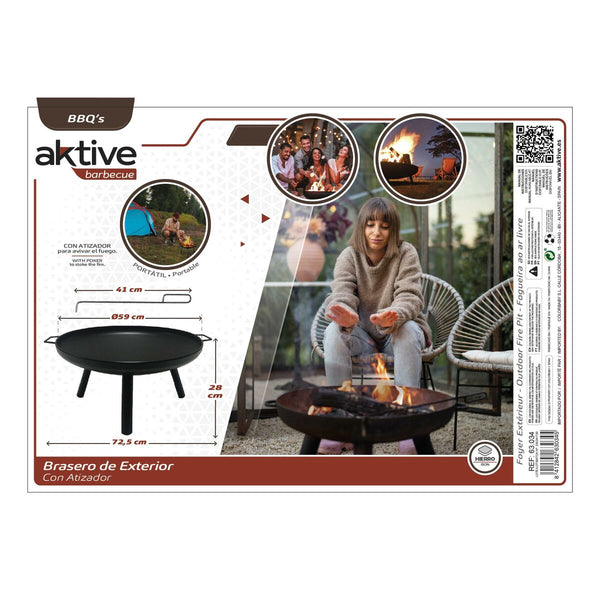 Feuerschale Aktive rund Außenbereich Garten 59 X 28 X 59 CM