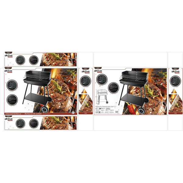 Grill Tragbarer Aktive Edelstahl Stahl 55 x 82 x 43 cm