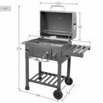 Kohlegrill mit Deckel und Rädern Aktive 102 x 65 x 104 cm