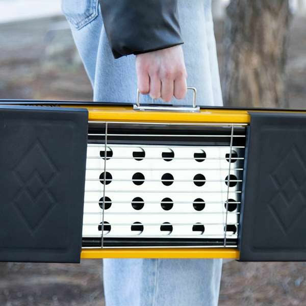 Grill Tragbarer Aktive Stahl 89 x 32 x 22 cm Gelb