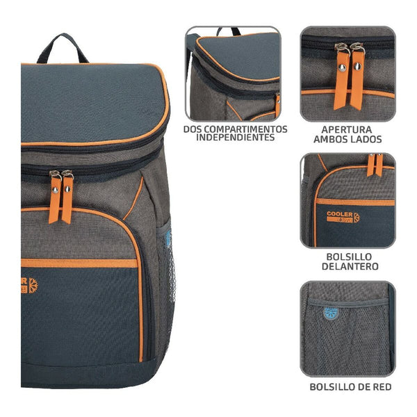Kühl-Rucksack Aktive 80790 Grau 15 L 26 x 20 x 39 cm Kunststoff