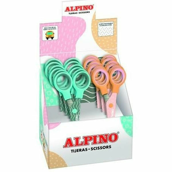 Schere Alpino Bunt Weiß/Orange Edelstahl 130 mm