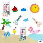 Schere Alpino Bunt Weiß/Orange Edelstahl 130 mm