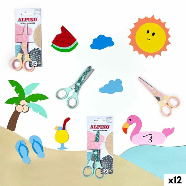 Schere Alpino Bunt Weiß/Orange Edelstahl 130 mm