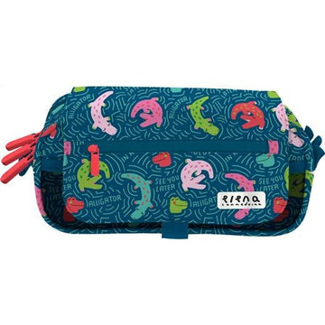 Dreifaches Mehrzweck-Etui Grafoplas ALLIGATOR Bunt 23 x 10 x 10 cm