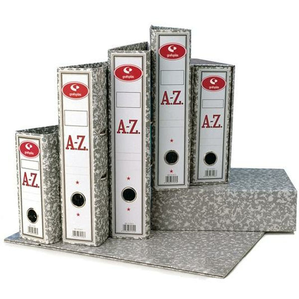 Ordnerbox mit Hebelmechanik Grafoplas Classic Grau A4 Din A4 (25 Stück)