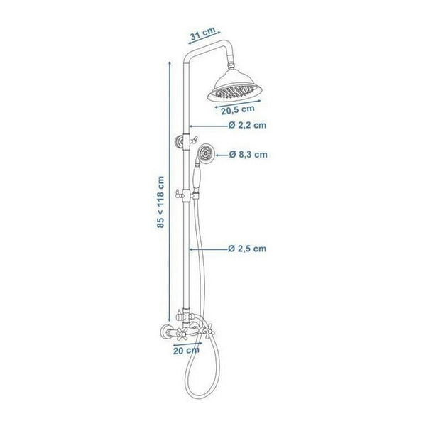 Dusche Säule Rousseau Edelstahl