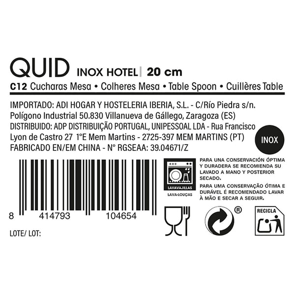 Löffel-Set Quid Hotel Metall Edelstahl 19,5 cm 12 Stück