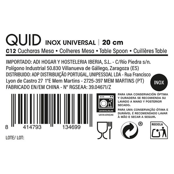 Löffel-Set Quid Inox Universal Metall (12 Stück)