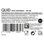 Gabel-Set Quid Universal Metall Edelstahl 11 cm 14 cm 12 Stück
