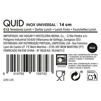 Gabel-Set Quid Universal Metall Edelstahl 11 cm 14 cm 12 Stück
