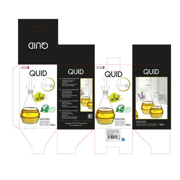 Ölfläschchen Quid Durchsichtig Glas (0,5L)