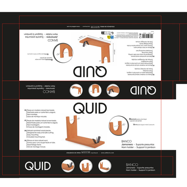 Schinkenhalter aus Holz Quid Banco Holz Holz und Metall (35 x 14 x 22,5 cm)