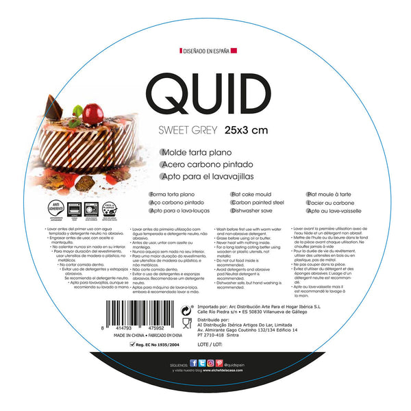 Backform Quid Sweet Grey Schwarz Metall 25 x 3 cm