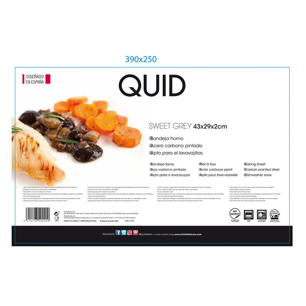 Antihaft-Backofenblech Quid Sweet Grey Schwarz Verzinkter Stahl 43 x 29 x 2 cm