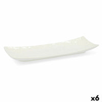 Tablett für Snacks Quid Select Weiß aus Keramik 20,5 x 7,5 cm (6 Stück) (Pack 6x)