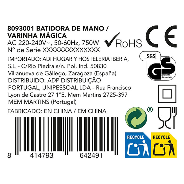 Handrührgerät Dcook Gallery Stahl 750 W