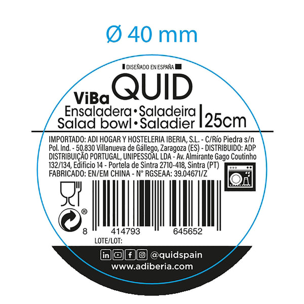Salatschüssel Quid Viba Durchsichtig Kunststoff (25 cm)