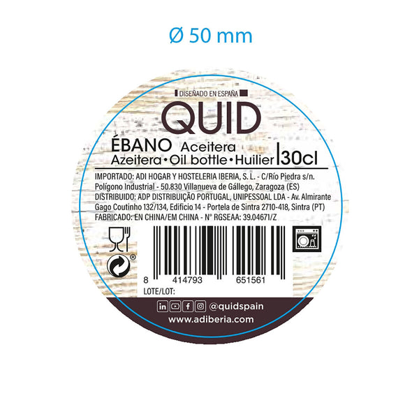 Ölfläschchen Quid Ebano Durchsichtig Glas (300 ml)
