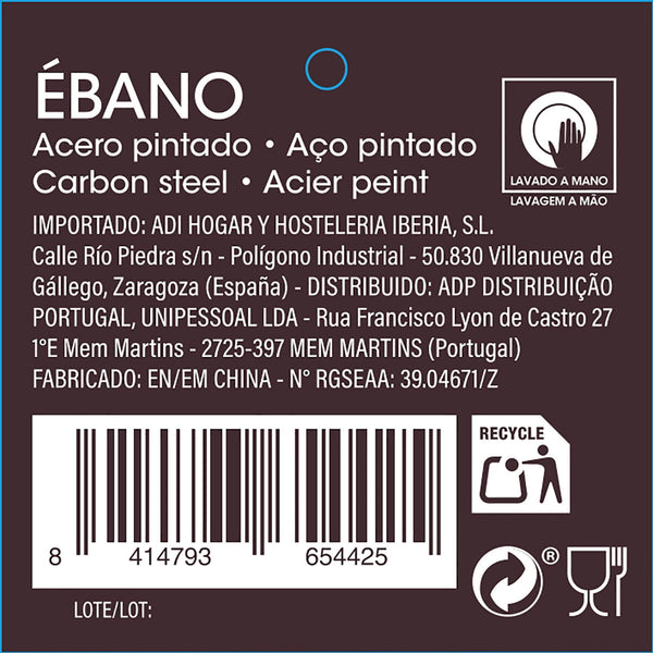 Obstschale Quid Ebano 28 x 11,5 cm Schwarz Metall