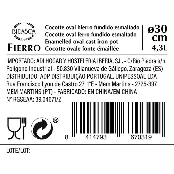 Topf mit Deckel Bidasoa Rot Metall (4,3 L)