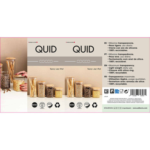 Gefäß Quid Cocco Durchsichtig Glas Silikon 2 L