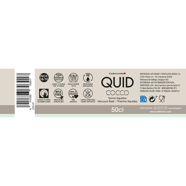 Thermosflasche Quid Cocco Schwarz Tropf Metall 500 ml