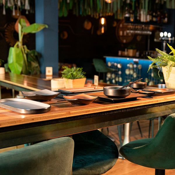 Tablett für Snacks Bidasoa Gio Grau Kunststoff 23 x 10 cm (12 Stück)