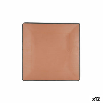 Flacher Teller Bidasoa Gio Braun Kunststoff 21,5 x 21,5 cm (12 Stück)