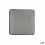 Flacher Teller Bidasoa Gio Grau Kunststoff 21,5 x 21,5 cm (12 Stück)