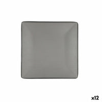 Flacher Teller Bidasoa Gio Grau Kunststoff 21,5 x 21,5 cm (12 Stück)