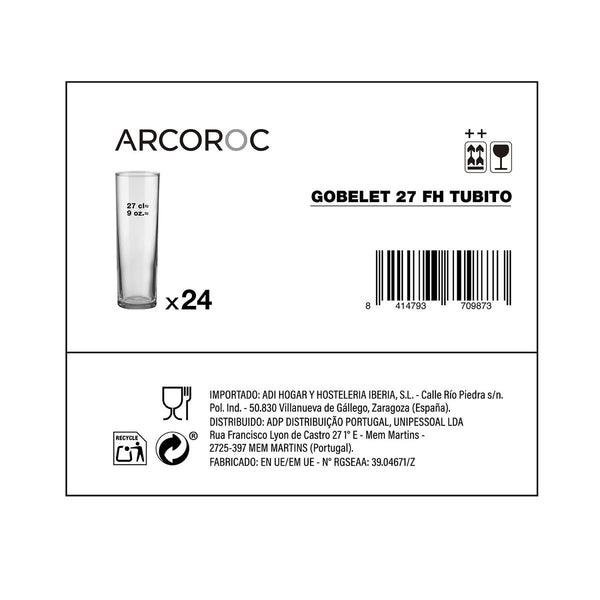Gläserset Arcoroc Tubito Durchsichtig Glas 270 ml Röhre 24 Stück