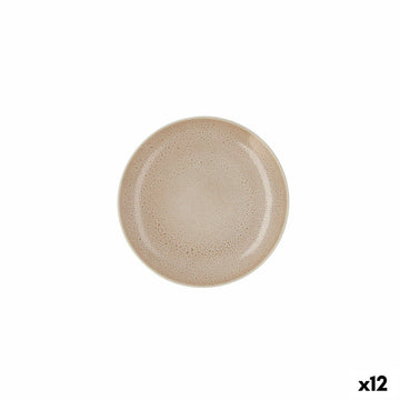 Flacher Teller Ariane Porous Beige aus Keramik Ø 21 cm (12 Stück)