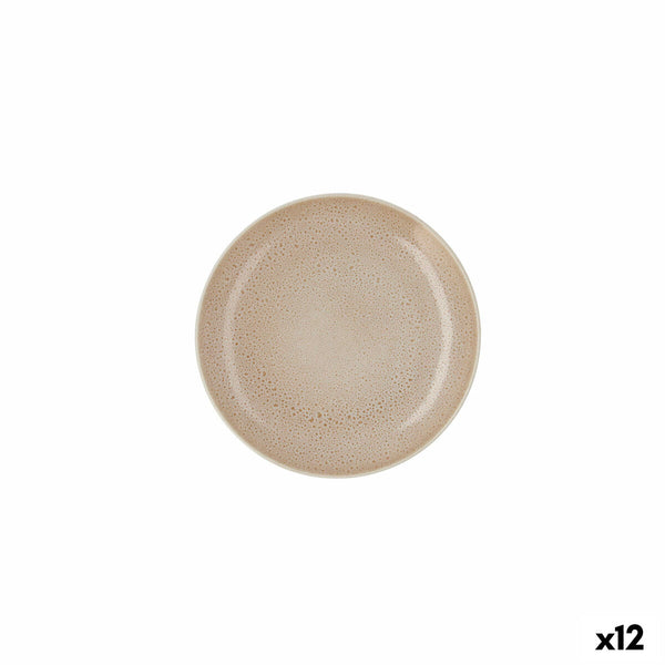 Flacher Teller Ariane Porous Beige aus Keramik Ø 21 cm (12 Stück)