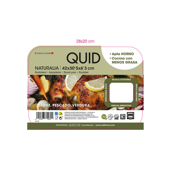 Backofenform Quid Naturalia grün Metall 42 x 30,5 x 6,3 cm Raster