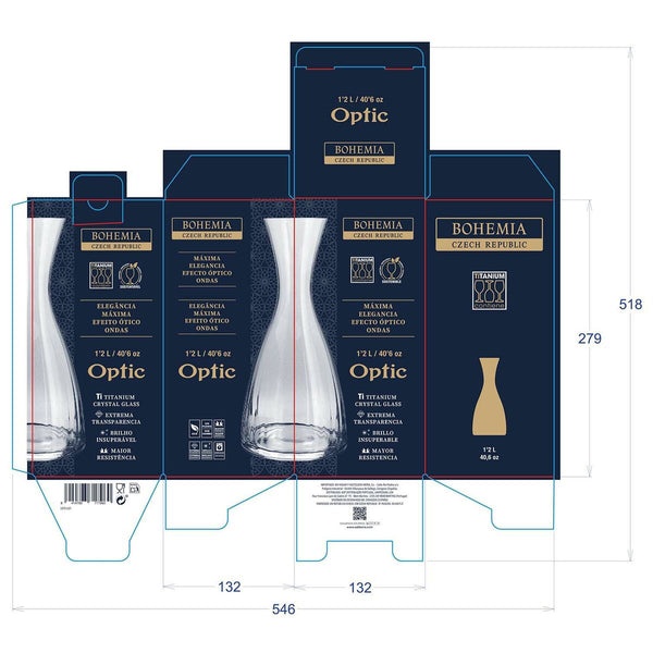 Weinkaraffe Bohemia Crystal Optic Durchsichtig Glas 1,2 L