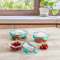 Lunchbox hermetisch Quid Purity karriert 310 ml Durchsichtig Glas (12 Stück)