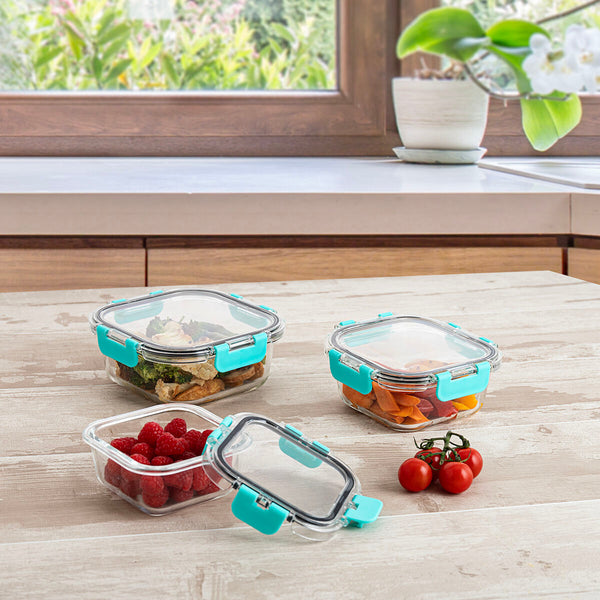 Lunchbox hermetisch Quid Purity karriert 310 ml Durchsichtig Glas (12 Stück)