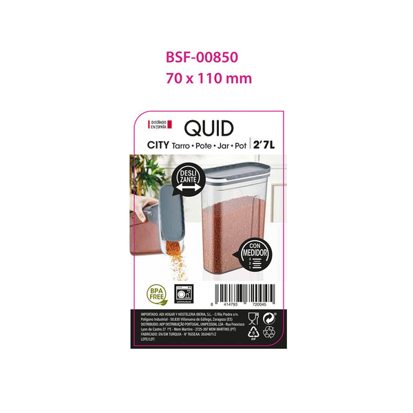 Lebensmittelbehälter Quid City Grau 2,7 L
