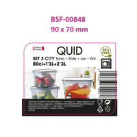 Lunchbox-Set Quid City Grau Kunststoff rechteckig 3 Stücke