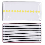 Tablett für Snacks Bidasoa Zigzag Bunt aus Keramik 30,5 x 15 x 2 cm (6 Stück)