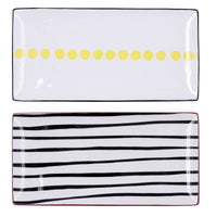 Tablett für Snacks Bidasoa Zigzag Bunt aus Keramik 30,5 x 15 x 2 cm (6 Stück)