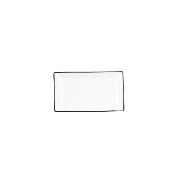 Tablett für Snacks Quid Gastro Weiß Schwarz aus Keramik 16,5 x 9,5 x 2 cm (12 Stück)