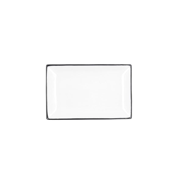 Tablett für Snacks Quid Gastro Weiß Schwarz aus Keramik 20 x 13 x 2 cm (6 Stück)