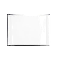 Tablett für Snacks Quid Gastro Weiß Schwarz aus Keramik 31 x 23 cm (6 Stück)