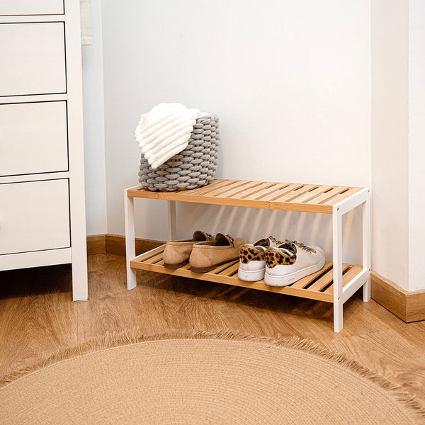 Schuhschrank Vinthera Moa natürlich Bambus 69 x 24,5 x 31 cm